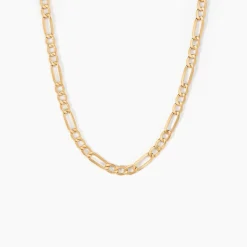 Collier Or Jaune Maille Alternée 1/3