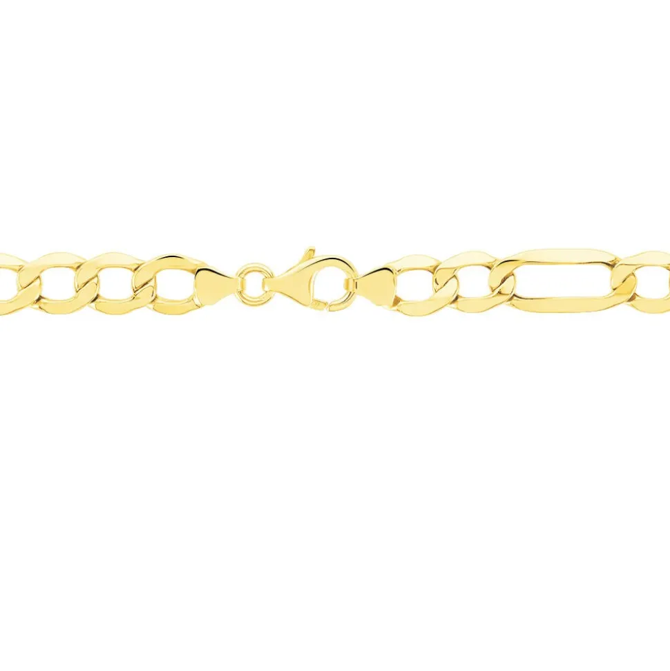 Collier Or Jaune Maille Alternée