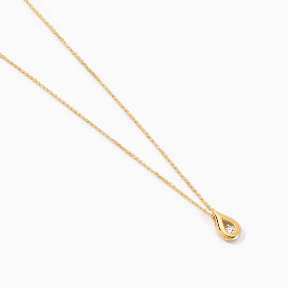 Collier Or Jaune Purete Goutte Diamant
