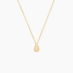 Collier Or Jaune Purete Goutte Diamant