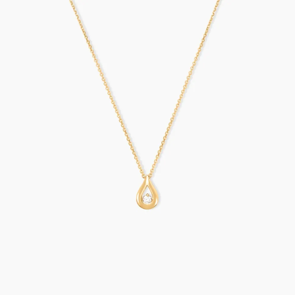 Collier Or Jaune Purete Goutte Diamant