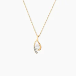 Collier Or Jaune Sagesse Oxydes De Zirconium