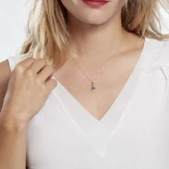 Collier Or Jaune Sagesse Topaze Oxydes De Zirconium