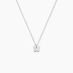 Collier Papilio Argent Blanc