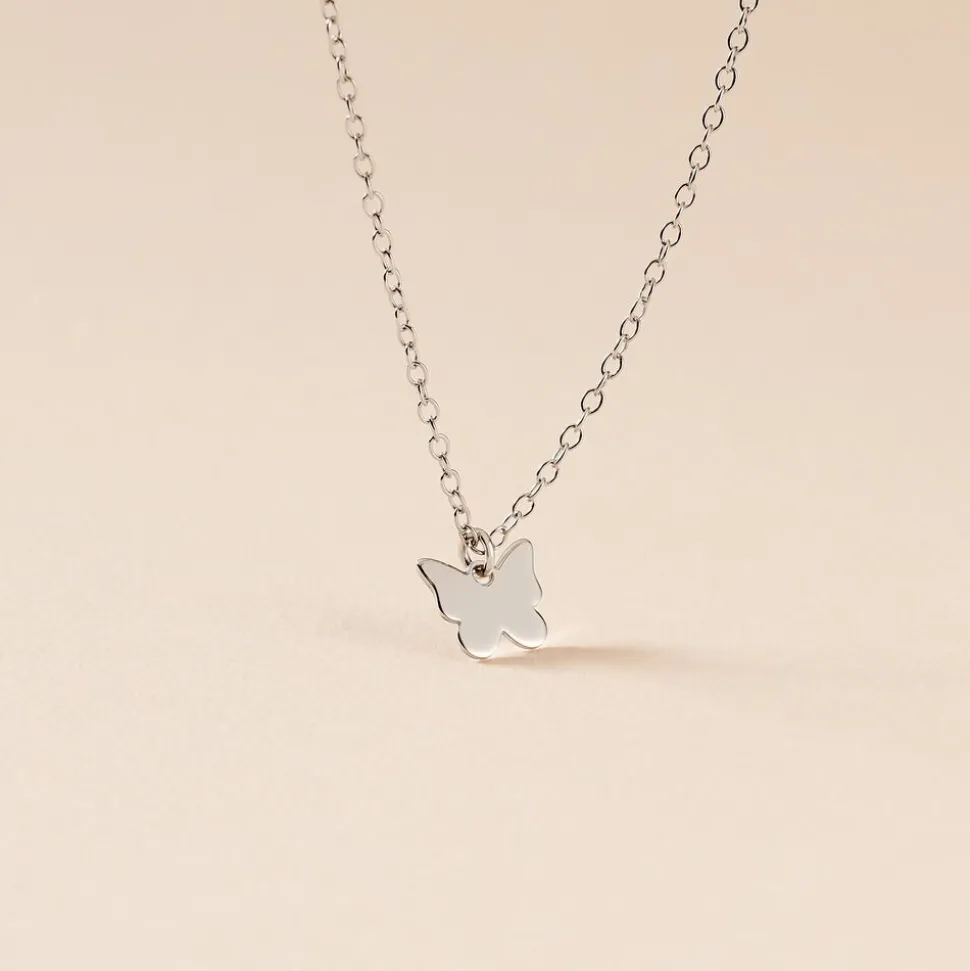 Collier Papilio Argent Blanc