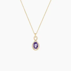 Collier Passion Or Jaune Amethyste Et Oxyde De Zirconium