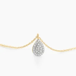 Collier Pear C Or Jaune Diamant