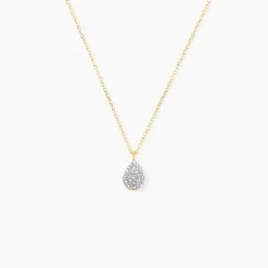 Collier Pear C Or Jaune Diamant