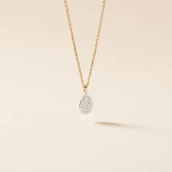 Collier Pear C Or Jaune Diamant
