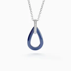 Collier Peer Argent Blanc Oxyde De Zirconium