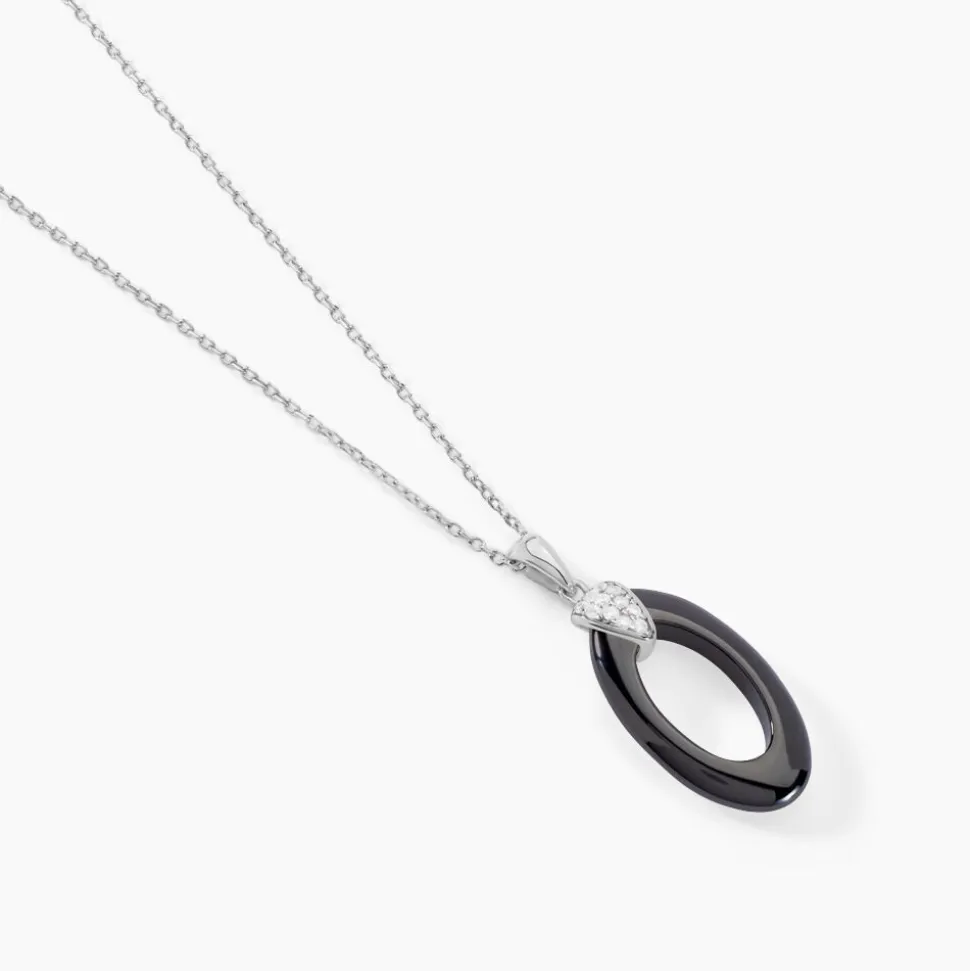 Collier Peer Argent Blanc Oxyde De Zirconium