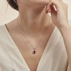 Collier Perez 2 Argent Blanc Oxyde De Zirconium