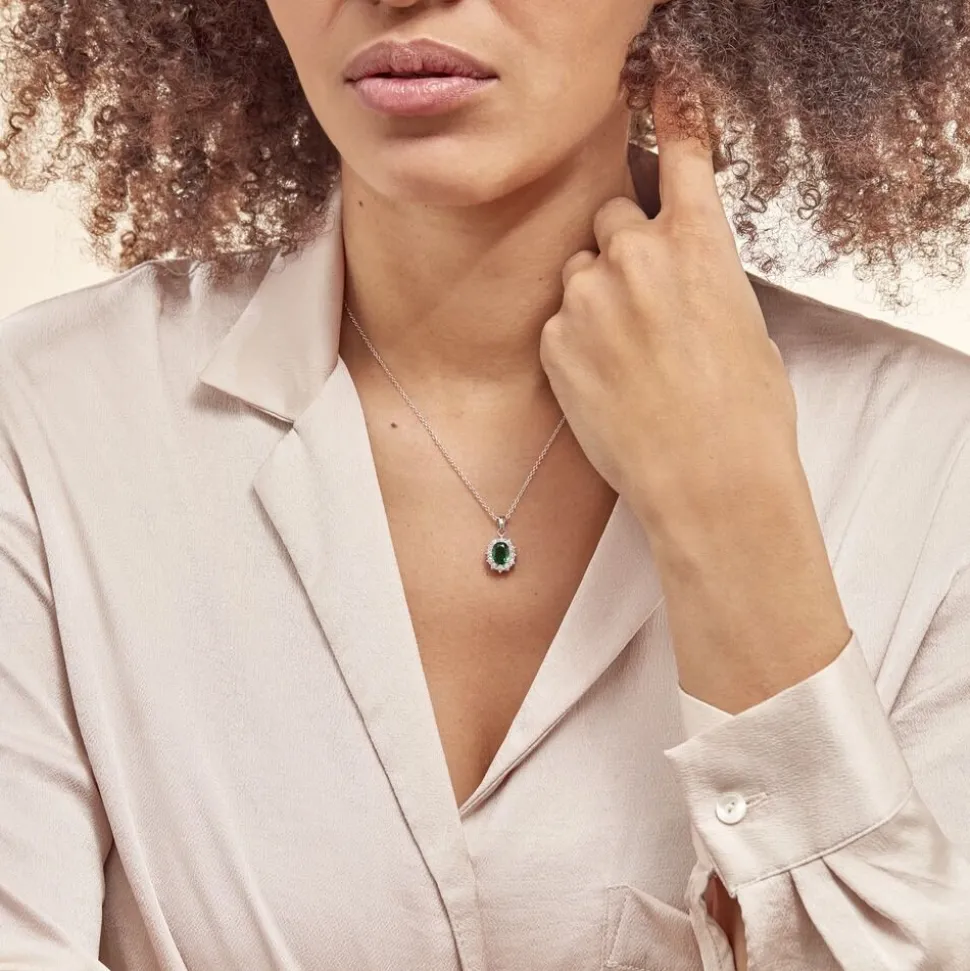 Collier Perez 2 Argent Blanc Oxyde De Zirconium