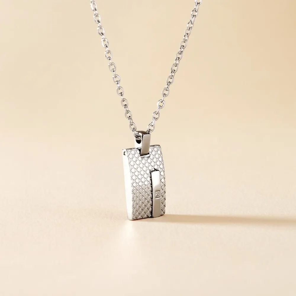 Collier Acier Blanc Diamant|PHEBUS HIM Discount