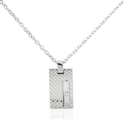 Collier Acier Blanc Diamant|PHEBUS HIM Discount