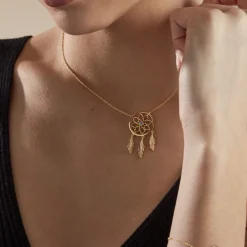 Collier Plaqué Or Jaune Attrape Rêves Turquoise|Marc Orian Outlet