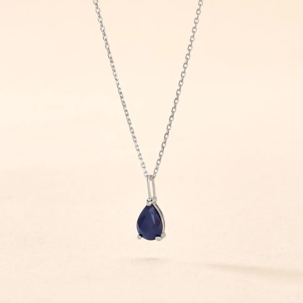 Collier Pluie D'Eclat Or Blanc Saphir