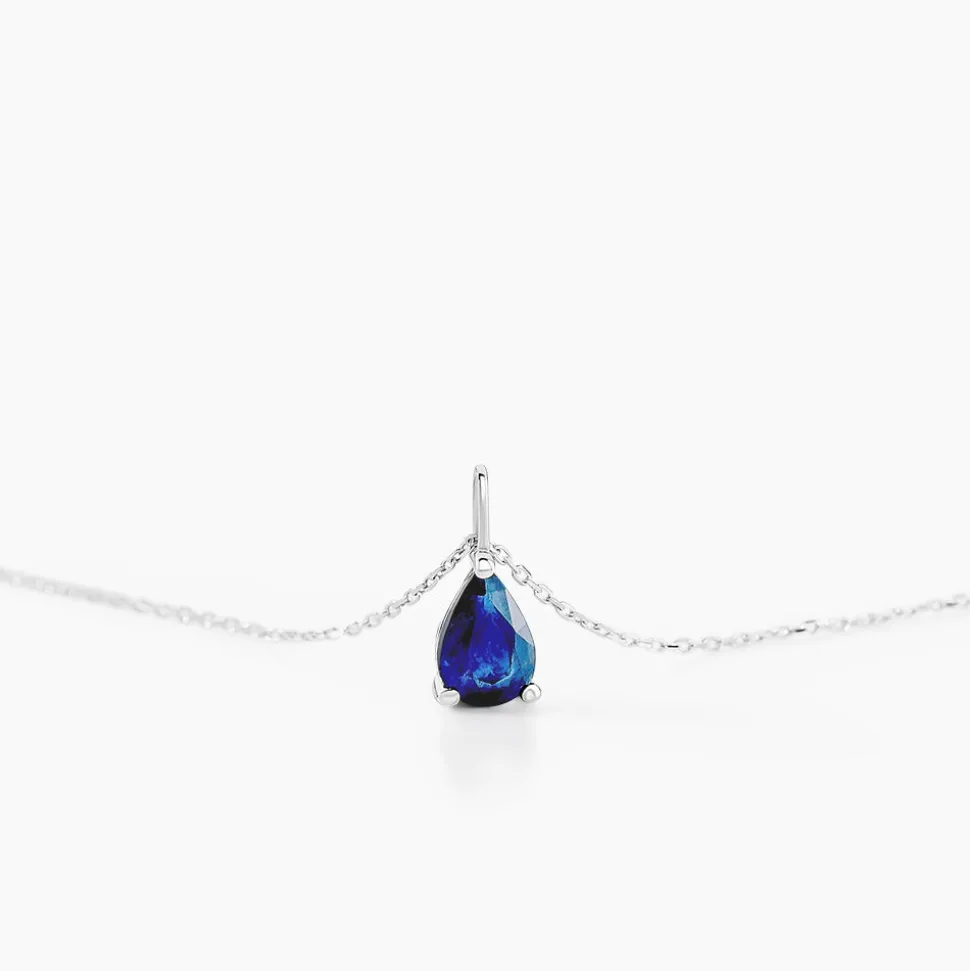Collier Pluie D'Eclat Or Blanc Saphir