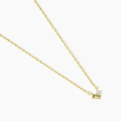 Collier Poem Argent Jaune Péridot Oxyde De Zirconium