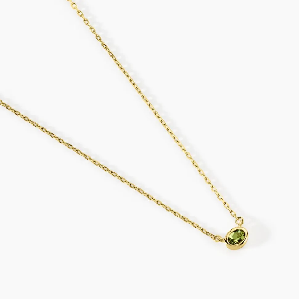 Collier Poem Argent Jaune Péridot