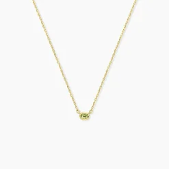 Collier Poem Argent Jaune Péridot