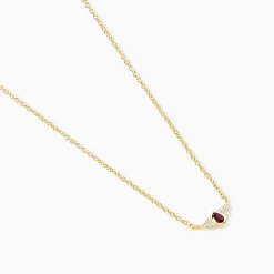Collier Poem Argent Jaune Rhodolite Oxyde De Zirconium
