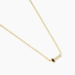 Collier Poem Argent Jaune Rhodolite Oxyde De Zirconium