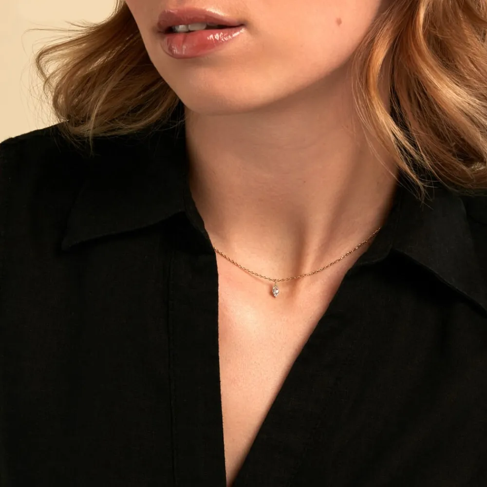 Collier Poem Argent Jaune Topaze Oxyde De Zirconium|Marc Orian Discount