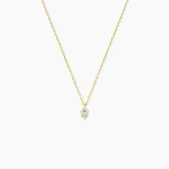 Collier Poem Argent Jaune Topaze Oxyde De Zirconium