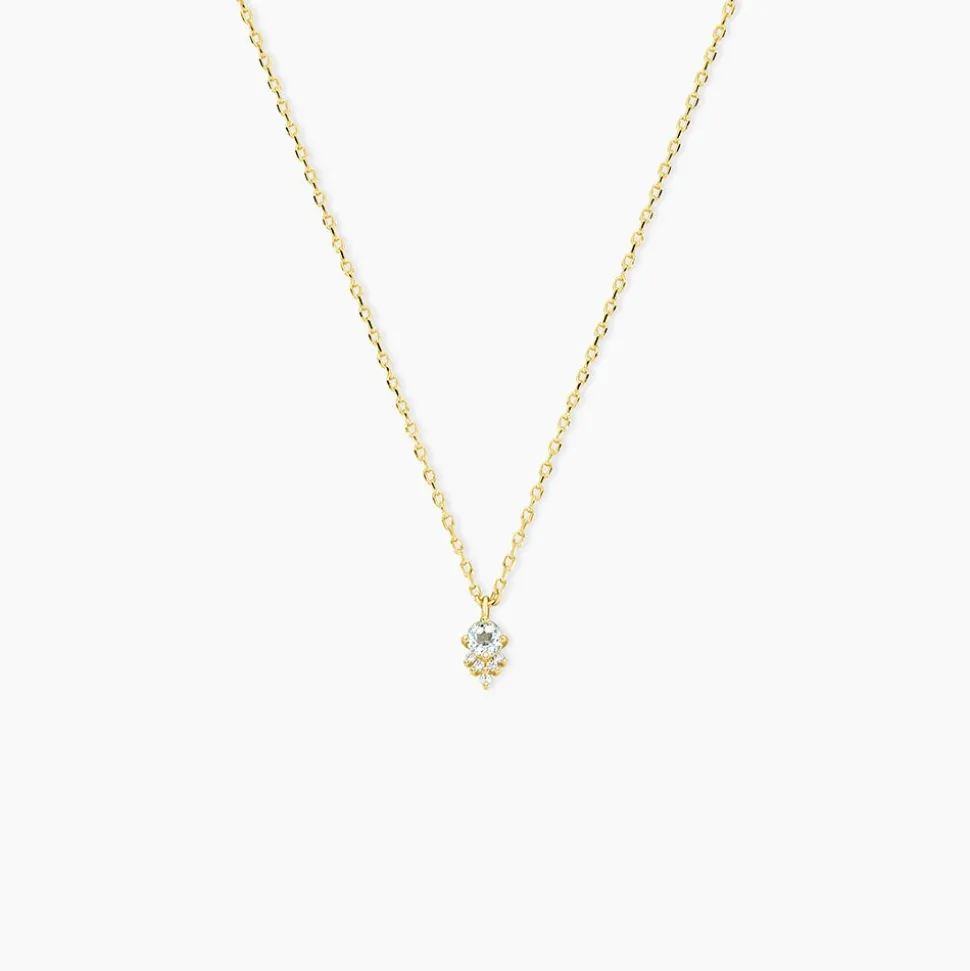 Collier Poem Argent Jaune Topaze Oxyde De Zirconium