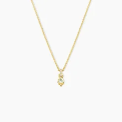 Collier Poem Argent Jaune Topaze Oxyde De Zirconium