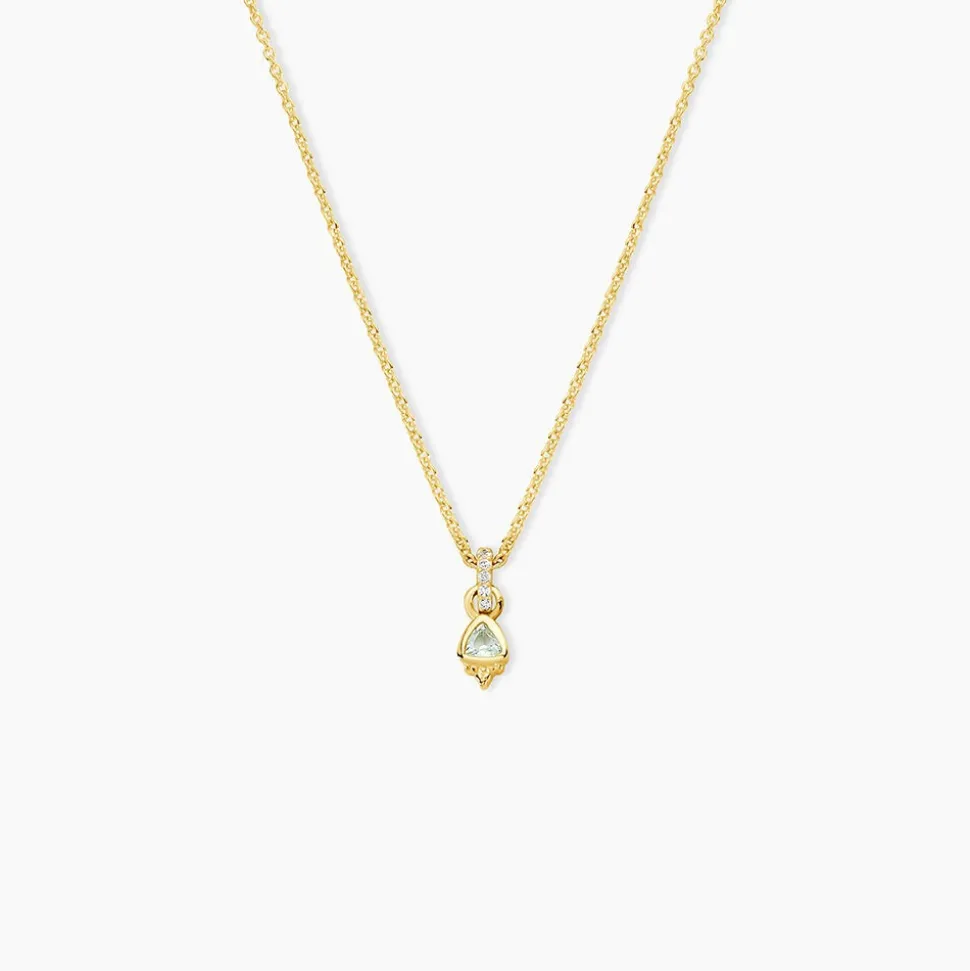 Collier Poem Argent Jaune Topaze Oxyde De Zirconium