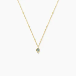 Collier Poem Argent Jaune Topaze Oxyde De Zirconium