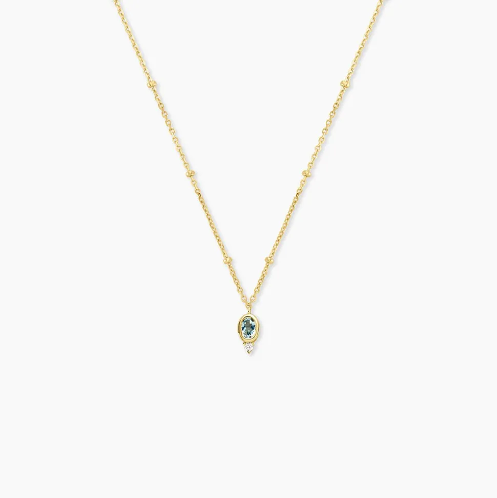 Collier Poem Argent Jaune Topaze Oxyde De Zirconium