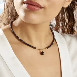Collier Poire Or Jaune Perle De Culture