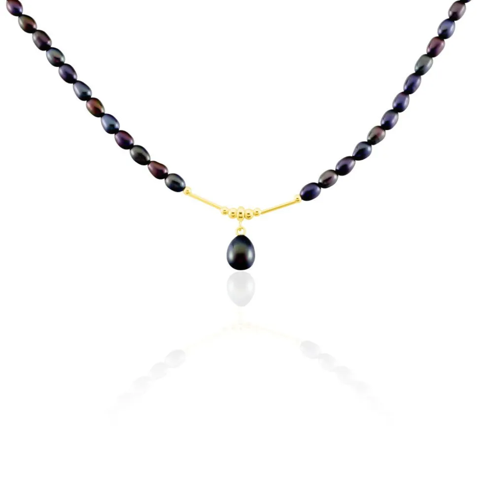 Collier Poire Or Jaune Perle De Culture