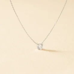 Collier Ponama Or Blanc Oxyde De Zirconium