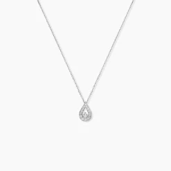 Collier Purete Or Blanc Diamant