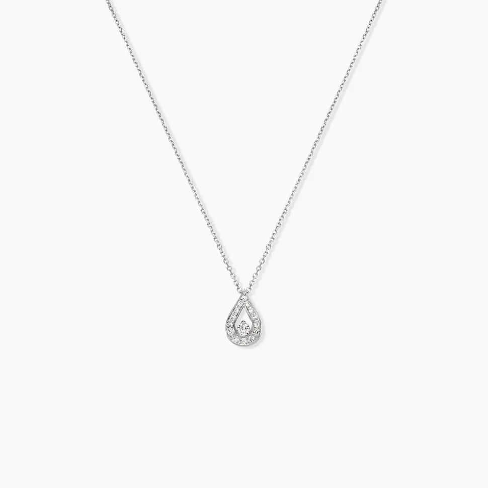Collier Purete Or Blanc Diamant