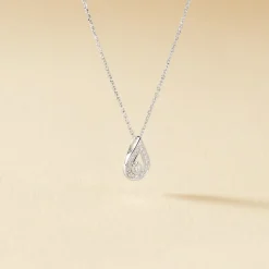 Collier Purete Or Blanc Diamant