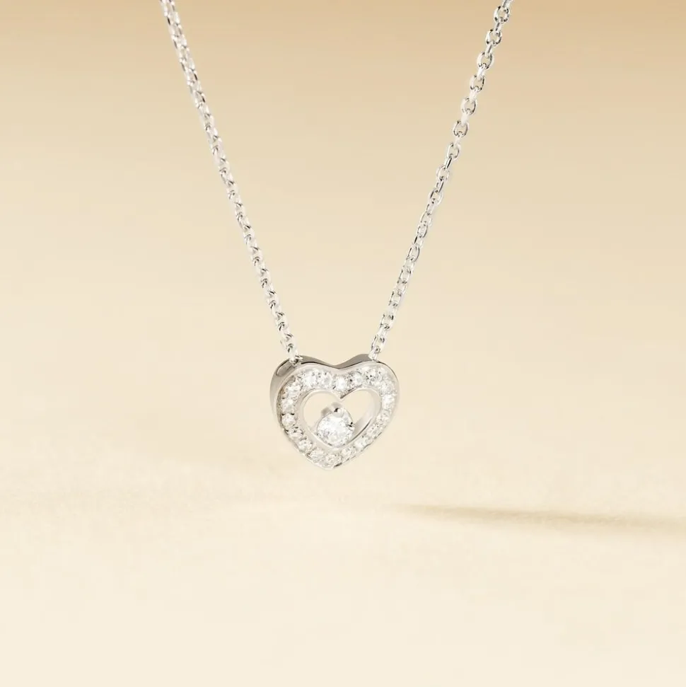 Collier Purete Or Blanc Diamant