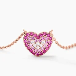 Collier Reflets Romantiques Argent Rose Oxyde De Zirconium