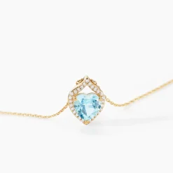 Collier Rosaline Or Jaune Topaze Et Oxyde De Zirconium