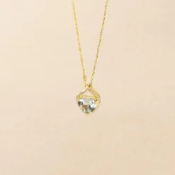 Collier Rosaline Or Jaune Topaze Et Oxyde De Zirconium