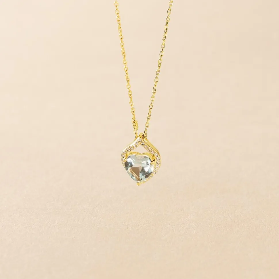 Collier Rosaline Or Jaune Topaze Et Oxyde De Zirconium