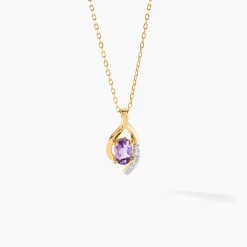 Collier Sagesse Or Jaune Améthyste Oxyde De Zirconium|Marc Orian Online