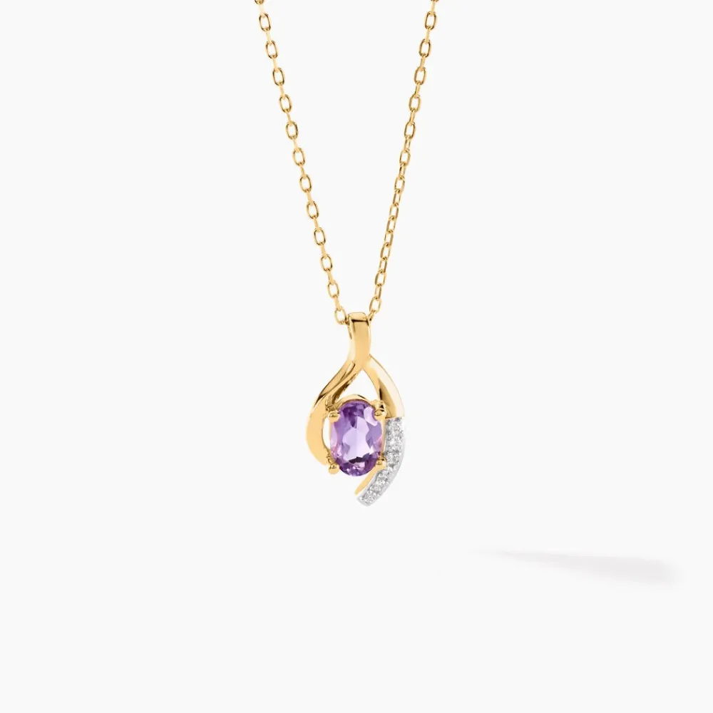 Collier Sagesse Or Jaune Améthyste Oxyde De Zirconium|Marc Orian Online