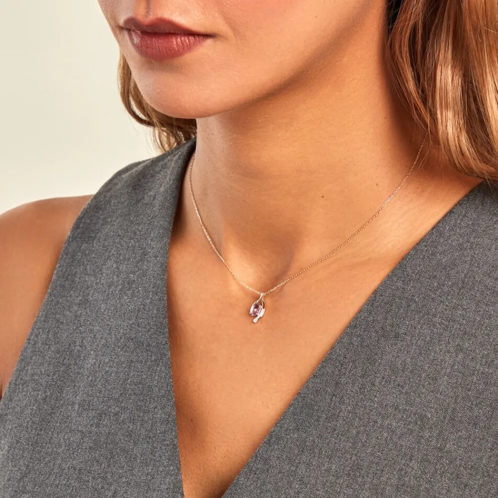 Collier Sagesse Or Jaune Améthyste Oxyde De Zirconium|Marc Orian Online