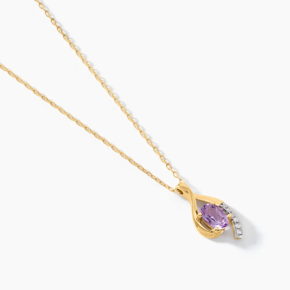 Collier Sagesse Or Jaune Améthyste Oxyde De Zirconium|Marc Orian Online