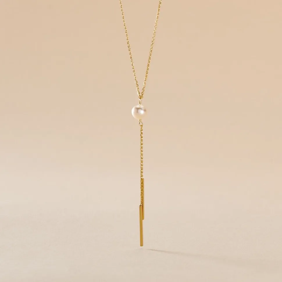 Collier Salman Or Jaune Perle De Culture